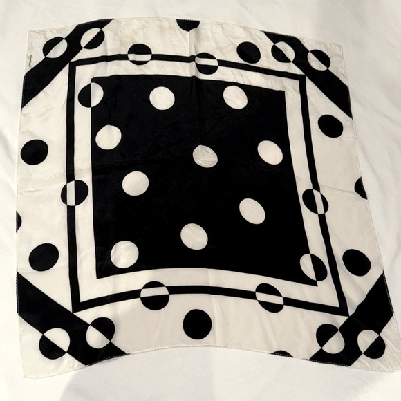 Liz Claiborne Black and White Silky Scarf - Picture 3 of 10